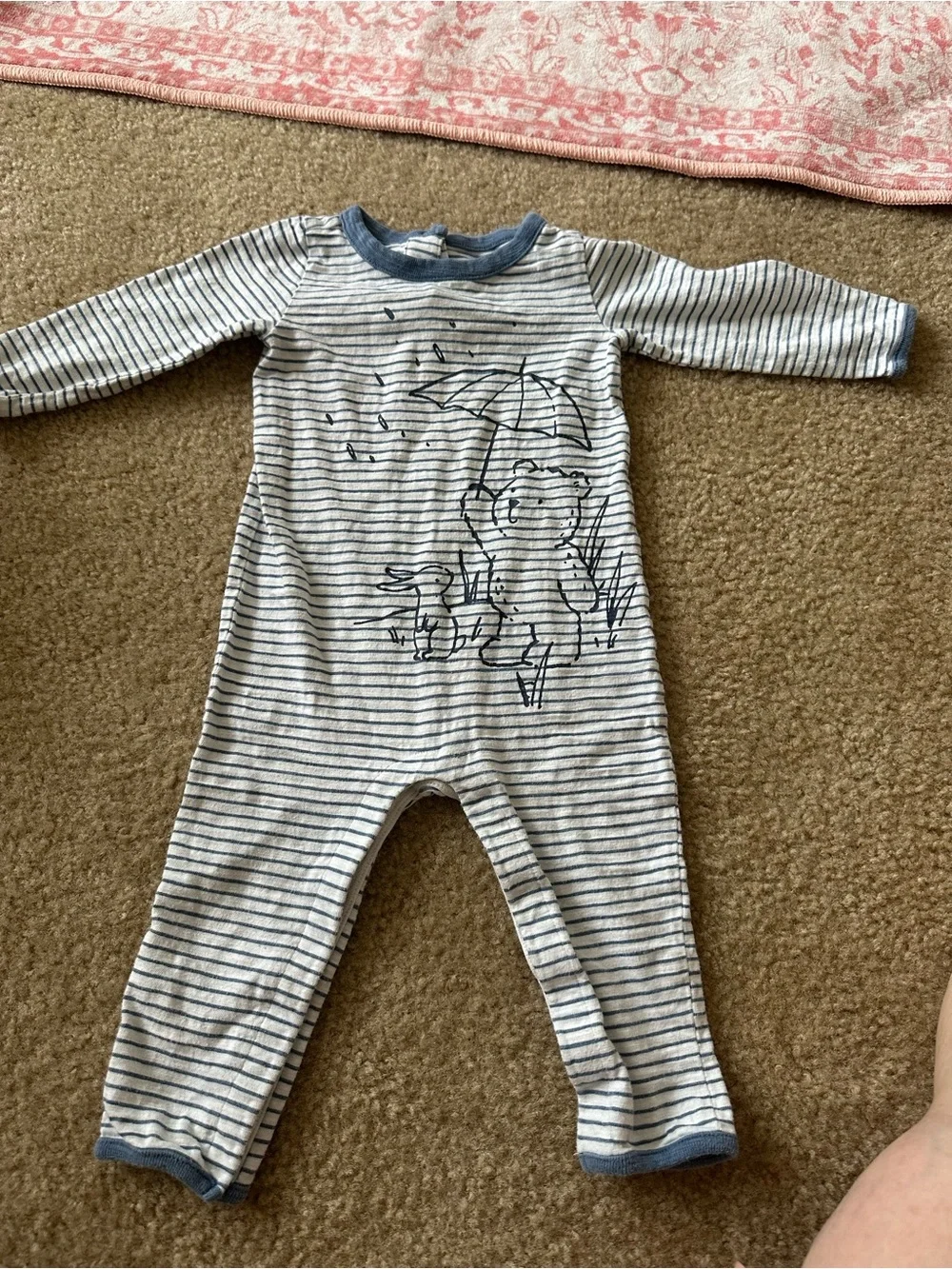 Vintage Baby Gap Unisex One-Piece Romper 12–18 Months Striped Fall Outfit